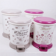 Fashion Printed Design Pedal Plastic Dustbin (YW0089)